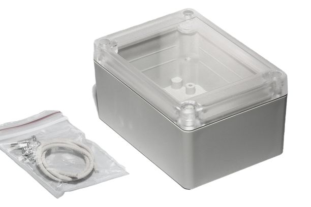 Hammond RP Series Light Grey ABS General Purpose Enclosure, IP65, Clear Lid, 105 x 75 x 55mm