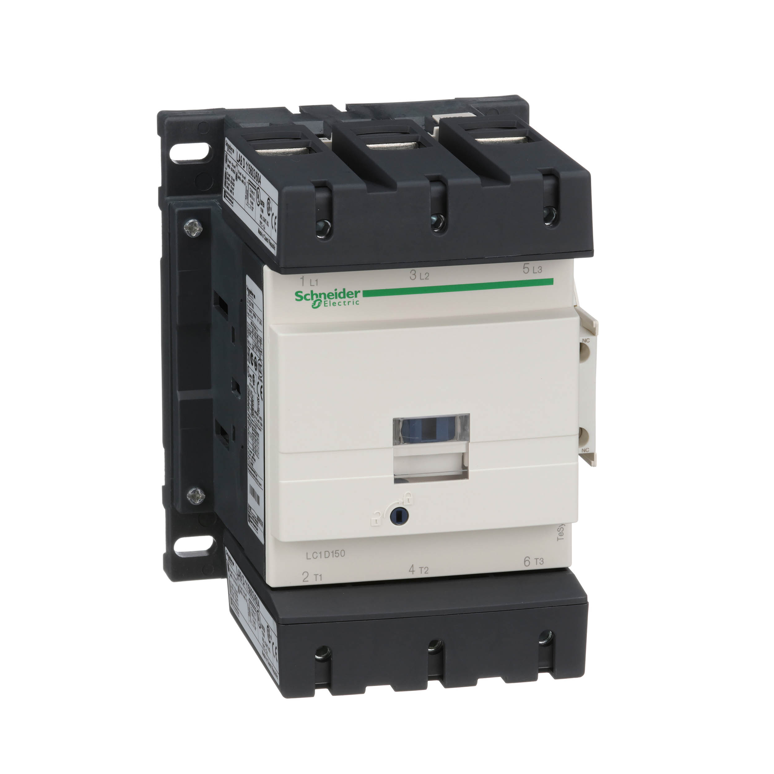 Schneider Electric TeSys D Contactor, 440 V ac Coil, 3-Pole, 150 A, 75 kW, 1NC + 1NO