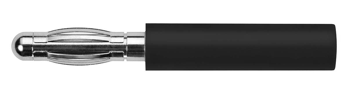 Schutzinger Black, Female, Male Test Connector Adapter and Nickel Plated - Socket Size: 4mm