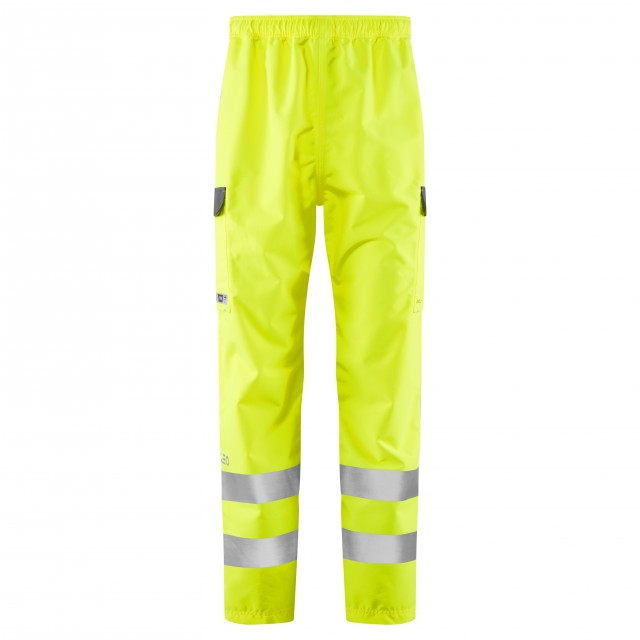 Leo Workwear WESTLEIGH Yellow Hi Vis Trouser Windproof, Breathable, Waterproof 86 cm 86 cm