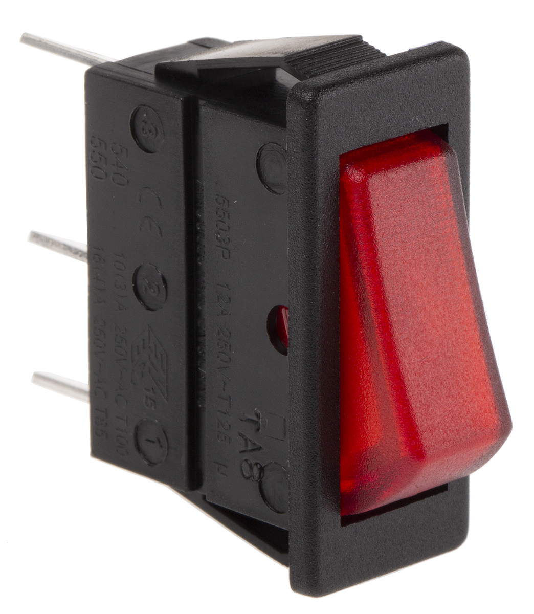 Arcolectric (Bulgin) Ltd Illuminated SPST, On-Off Rocker Switch Panel Mount