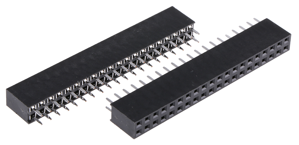 HARWIN Straight Through Hole Mount PCB Socket, 40-Contact, 2-Row, 2.54mm Pitch, Solder Termination