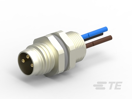 TE Connectivity Circular Connector, 3 Contacts, Front, M8 Connector, Plug, Male, IP67, Standard Circular Connectors