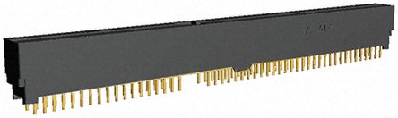 TE Connectivity Female Edge Connector, Through Hole Mount, 104-Contacts, 2.54mm Pitch, 2-Row, Solder Termination