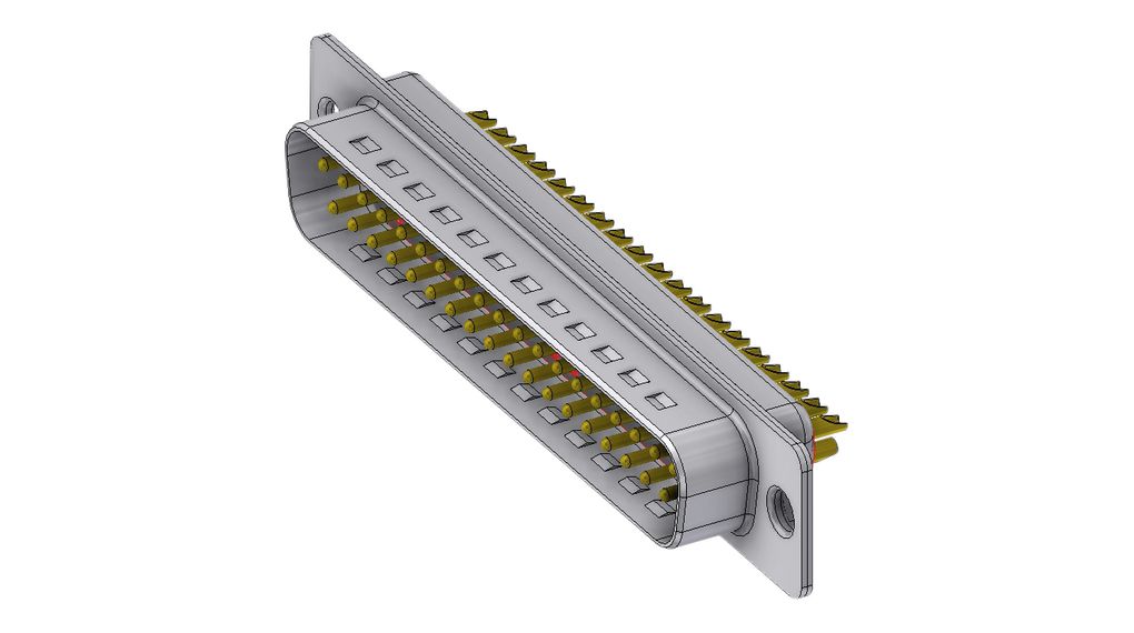 Deltron Connectors DTS 37 Way Free Hanging (In-Line) D-sub Connector Plug, 2.77mm Pitch