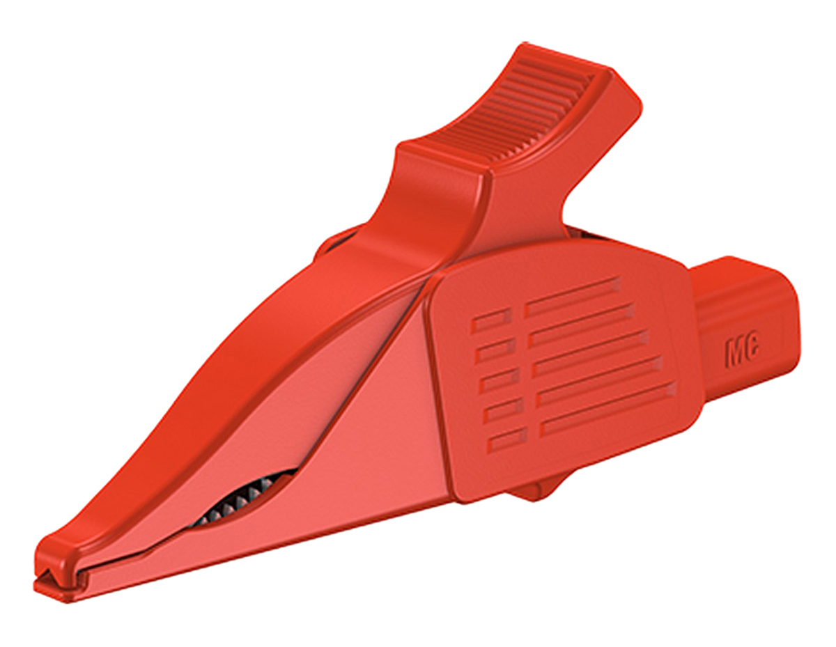 Staubli Crocodile Clip 4 mm Connection, 19A, Red
