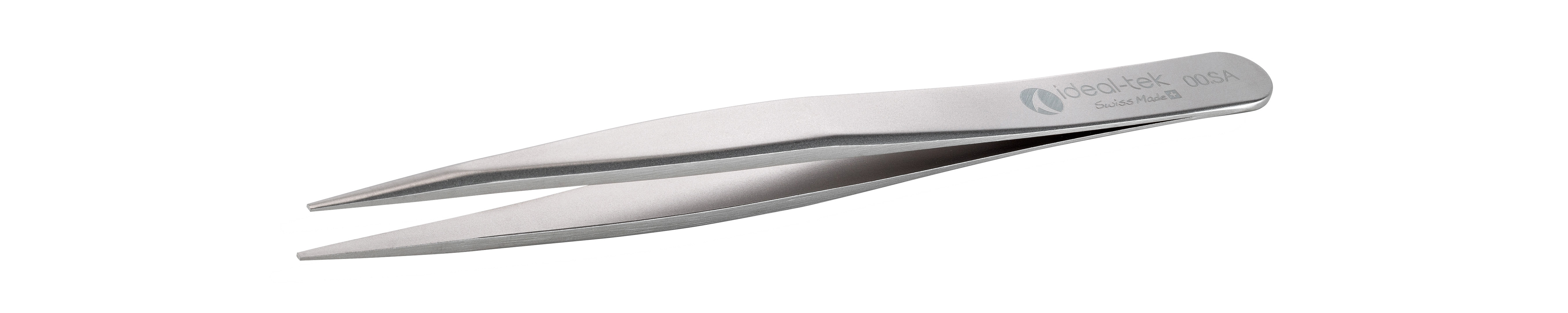 ideal-tek 120 mm, Stainless Steel, Flat; Rounded, Tweezers