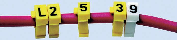 HellermannTyton WIC1 Snap On Cable Markers, Blue, Pre-printed "6", 2 → 2.8mm Cable, 561-01666 WIC1-6-PA66-BU