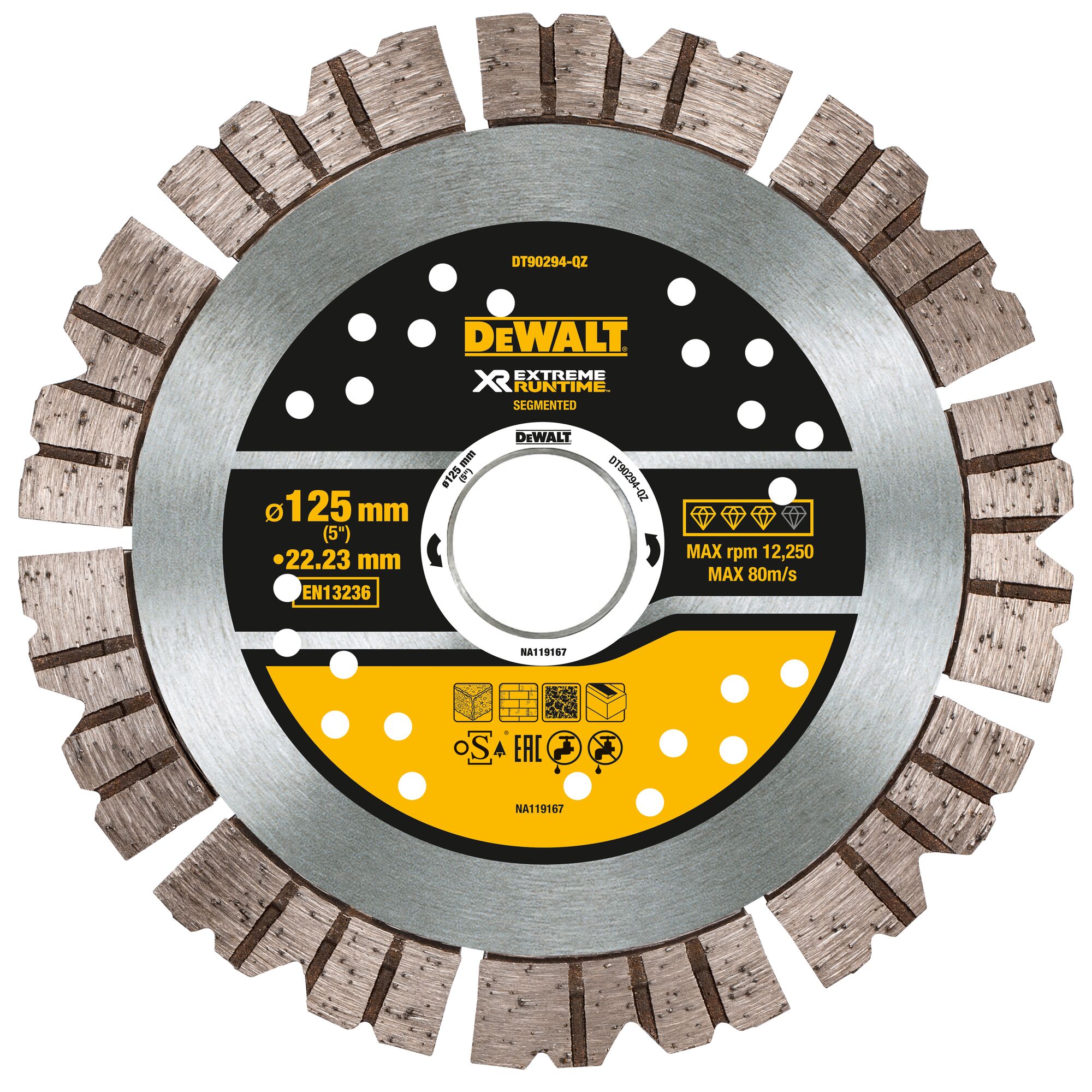 DeWALT DT902 Diamond Cutting Disc, 125mm, 1 in pack