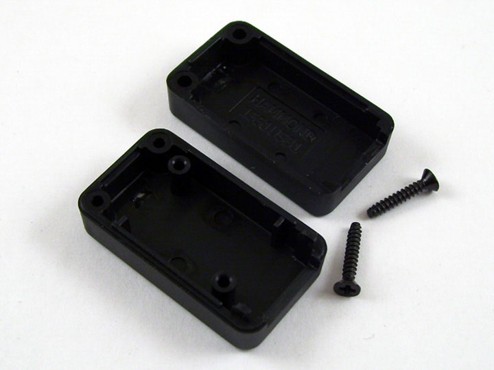 Hammond 1551 Series Black ABS Enclosure, IP54, Black Lid, 35 x 20 x 15.5