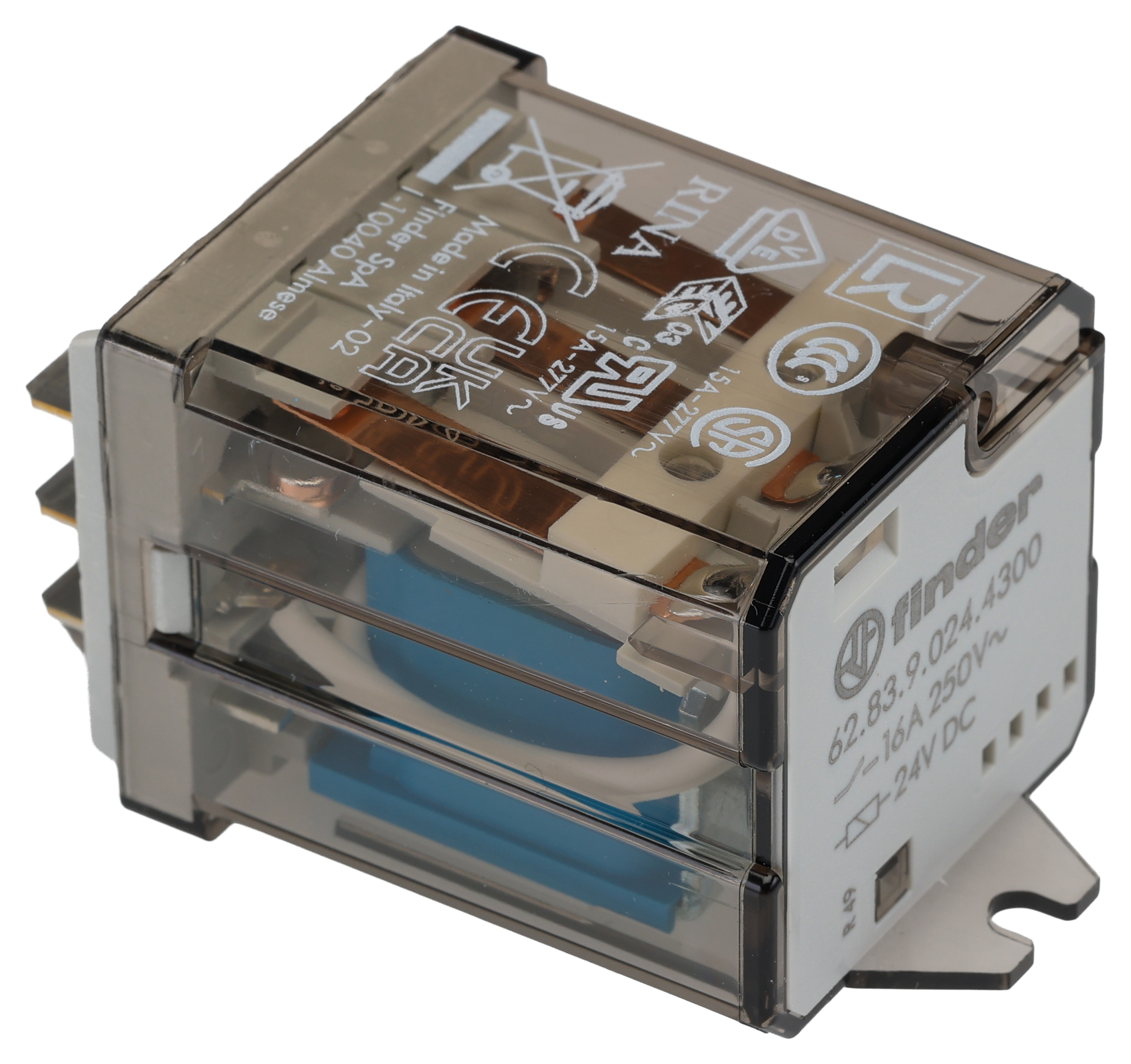 Finder Flange Mount Power Relay, 24V dc Coil, 16A Switching Current, 3PST