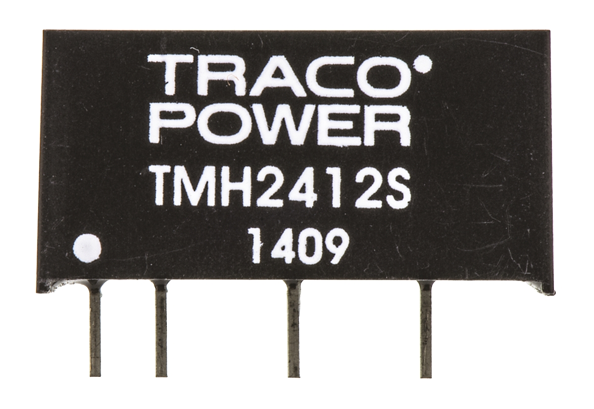 TRACOPOWER TMH DC-DC Converter, 12V dc/ 165mA Output, 21.6 → 26.4 V dc Input, 2W, Through Hole, +85°C Max Temp