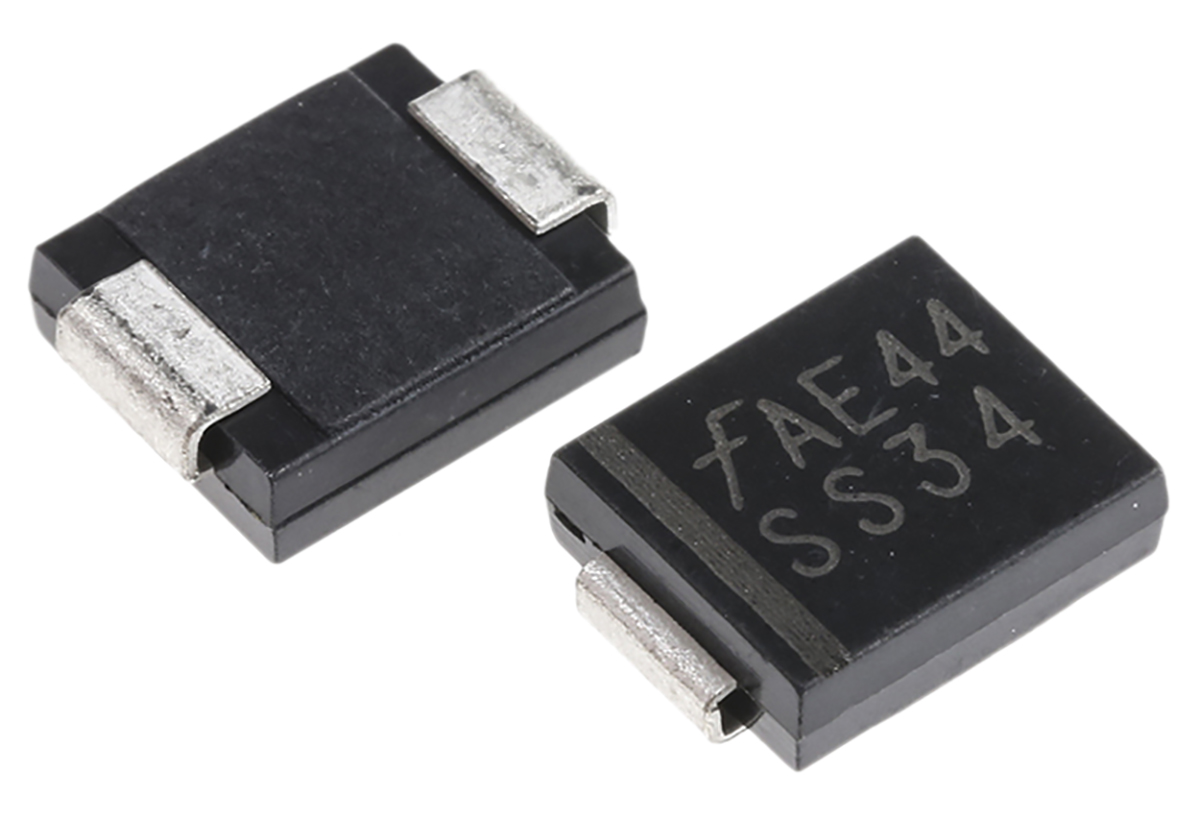 onsemi 40 V 3 A Diode Schottky 2-Pin DO-214AA SS34