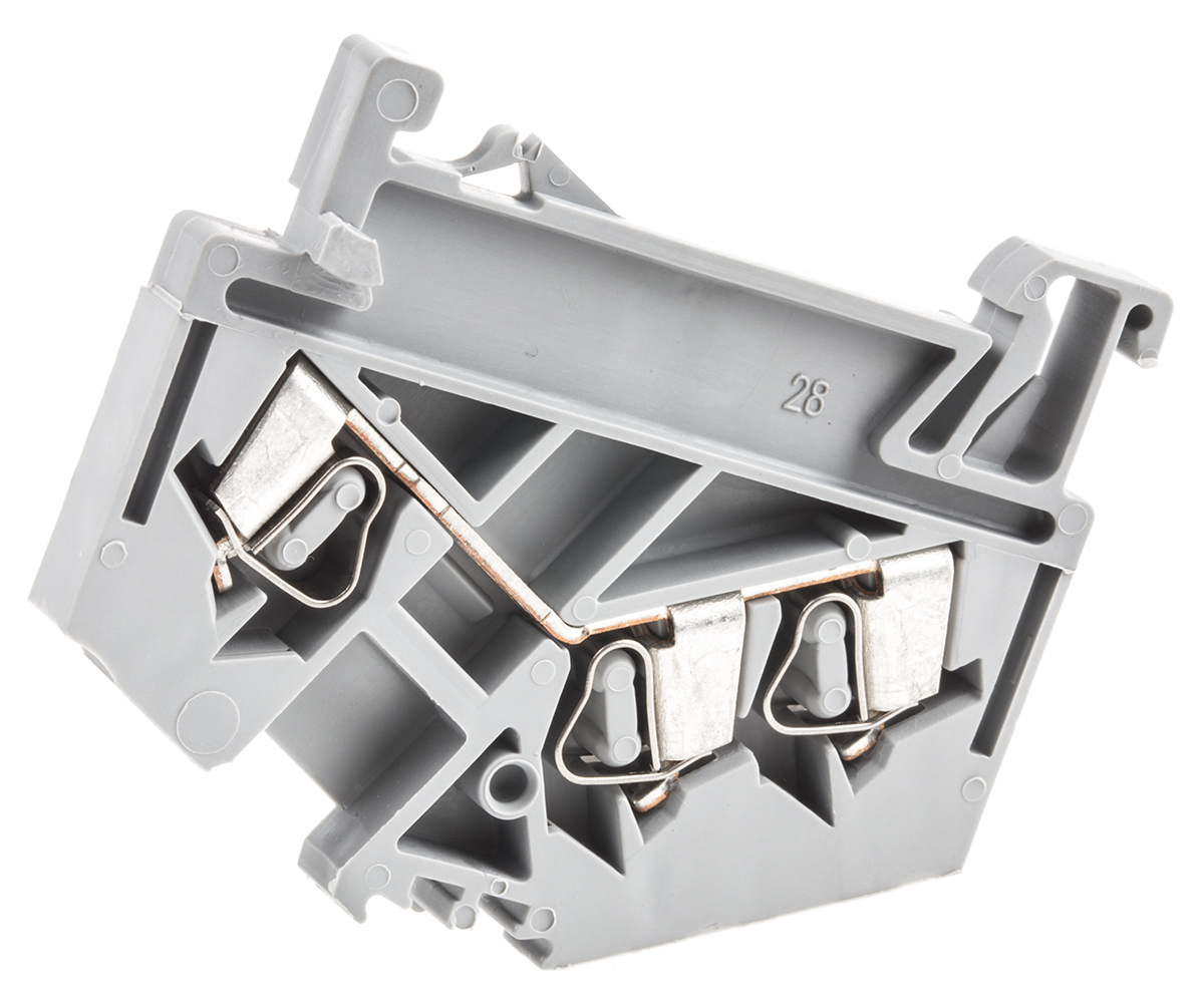 WAGO 280-641 280 Series Grey, 2.5mm², Single-Level, Cage Clamp Termination