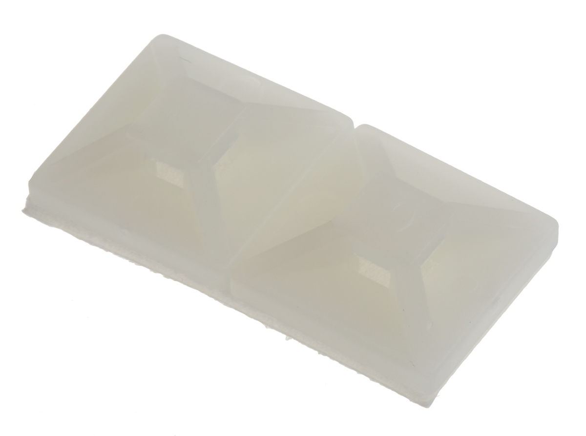 HellermannTyton Self Adhesive White Cable Tie Mount 13 mm x 13mm, 2.7mm Max. Cable Tie Width