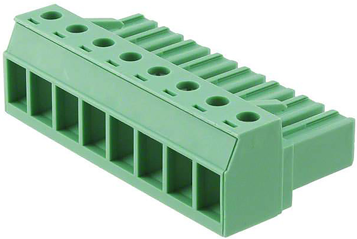 Phoenix Contact 7.62mm Pitch 8 Way Pluggable Terminal Block, Plug, Cable Mount, Screw Down Termination
