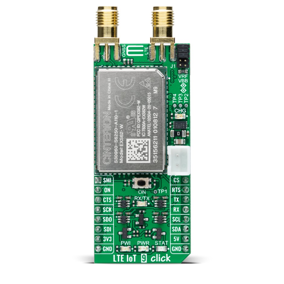 MikroElektronika LTE IoT 9 Click EXS62-W Sensor Add-On Board for Industrial, Smart Agriculture MIKROE-4465