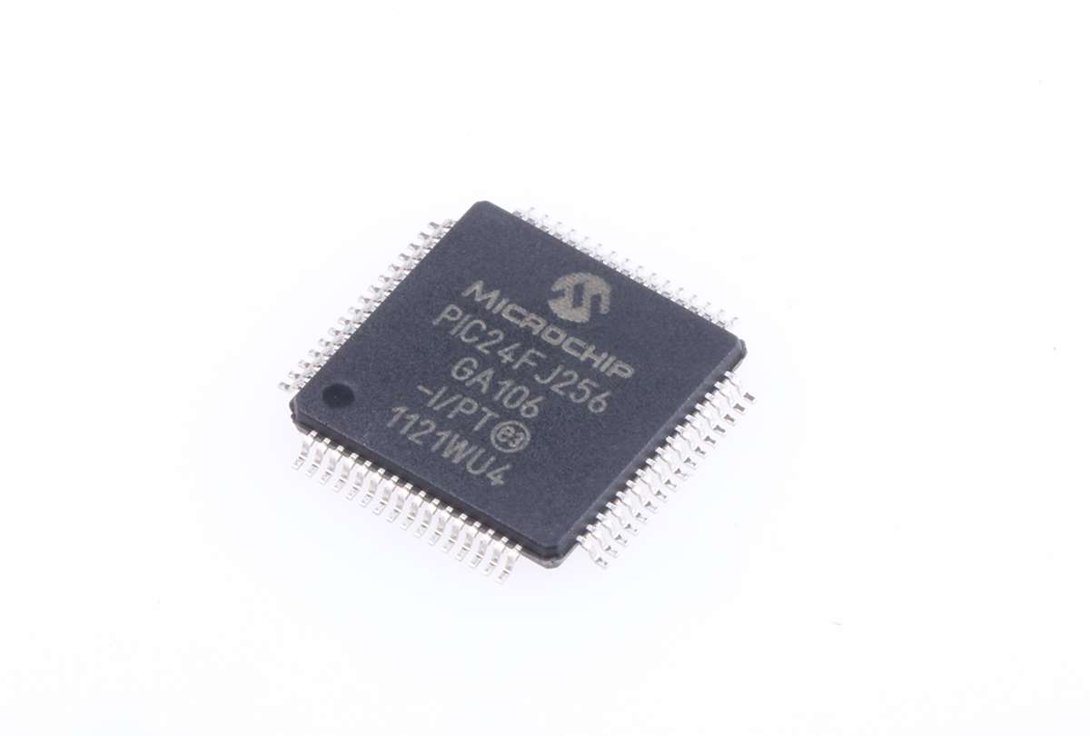 Microchip PIC24FJ256GA106-I/PT, 16 bit PIC, PIC24FJ Microcontroller, 32 MHz, 256kB FLASH, 64-Pin TQFP