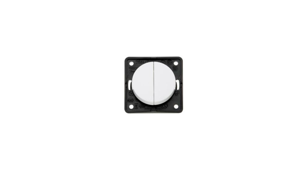 Berker White Push Button Light Switch, 2 Gang, INTEGRO