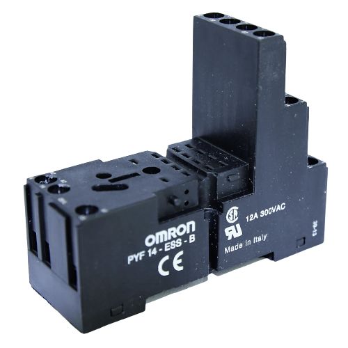 Omron MY4 14 Pin 250V ac DIN Rail Relay Socket, for use with MY2, MY4