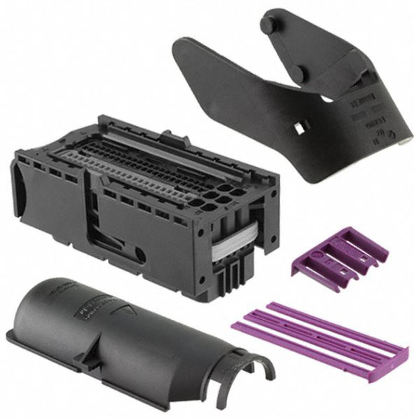 TE Connectivity, Micro Quadlok System Automotive Connector Socket Black, Purple 94 Way 3-1534904-4
