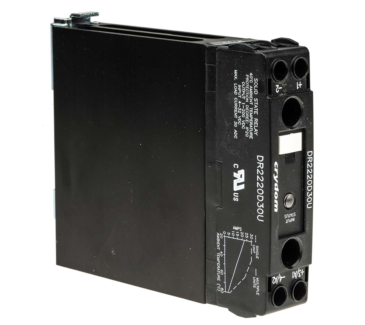 Sensata Crydom DR22 Series Solid State Relay, 30 A Load, DIN Rail Mount, 200 V dc Load, 32 V dc Control