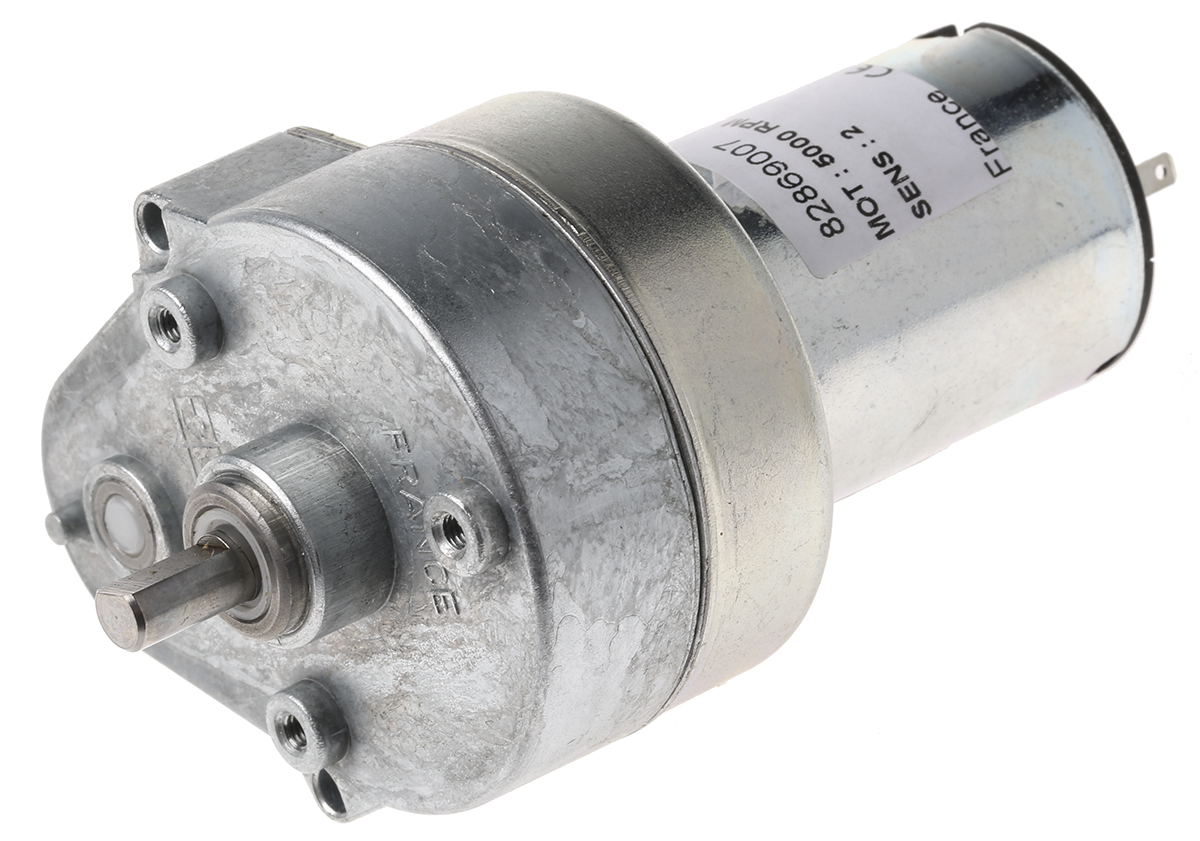 Crouzet Brushed Geared DC Geared Motor, 3 W, 12 V dc, 2 Nm, 27 rpm, 6mm Shaft Diameter