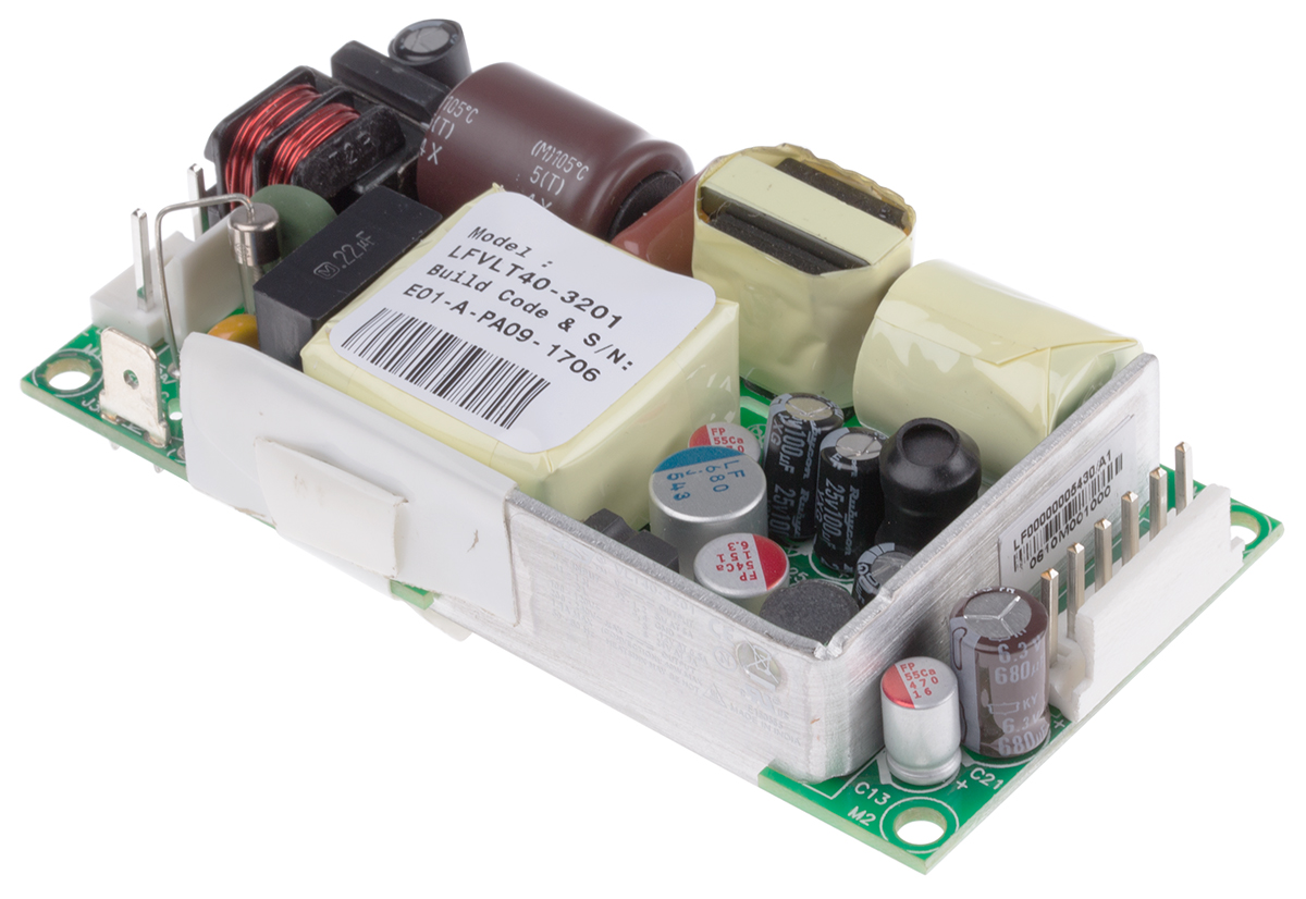 EOS Switching Power Supply, LFVLT40-3201, 5.2 V dc, 23.8 V dc, 1 A, 6 A, 500 mA, 40W, Triple Output, 180 → 264 V