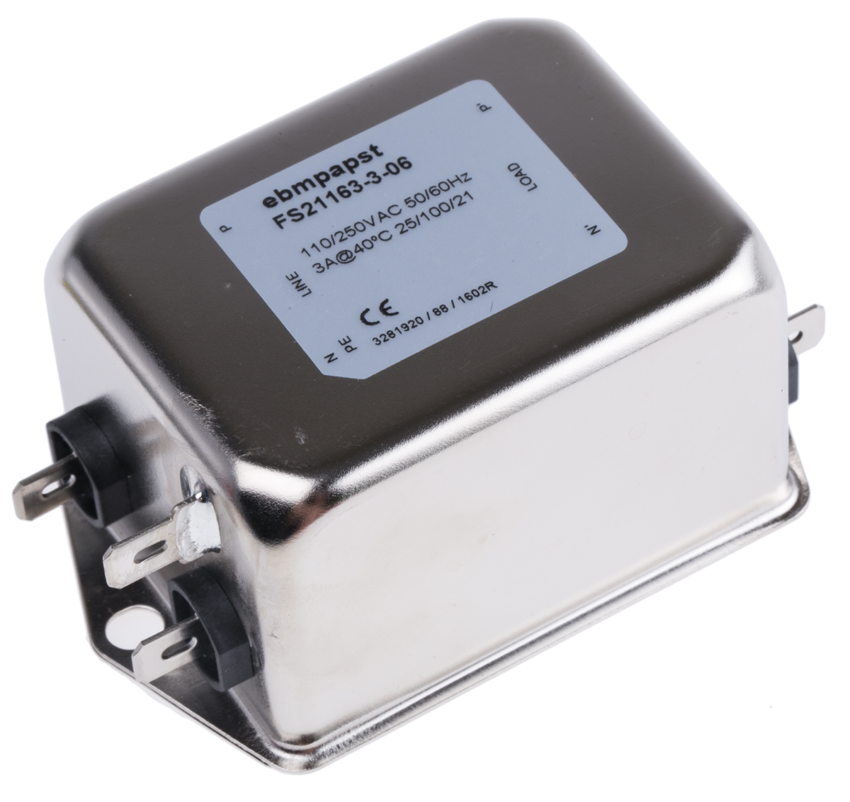 ebm-papst, 920-CON0085 3A 230 V ac, Flange Mount Harmonic Filter, Tab