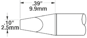 Metcal SSC 2.5 mm Chisel Soldering Iron Tip for use with MFR-H6-SSC, SP-HC1