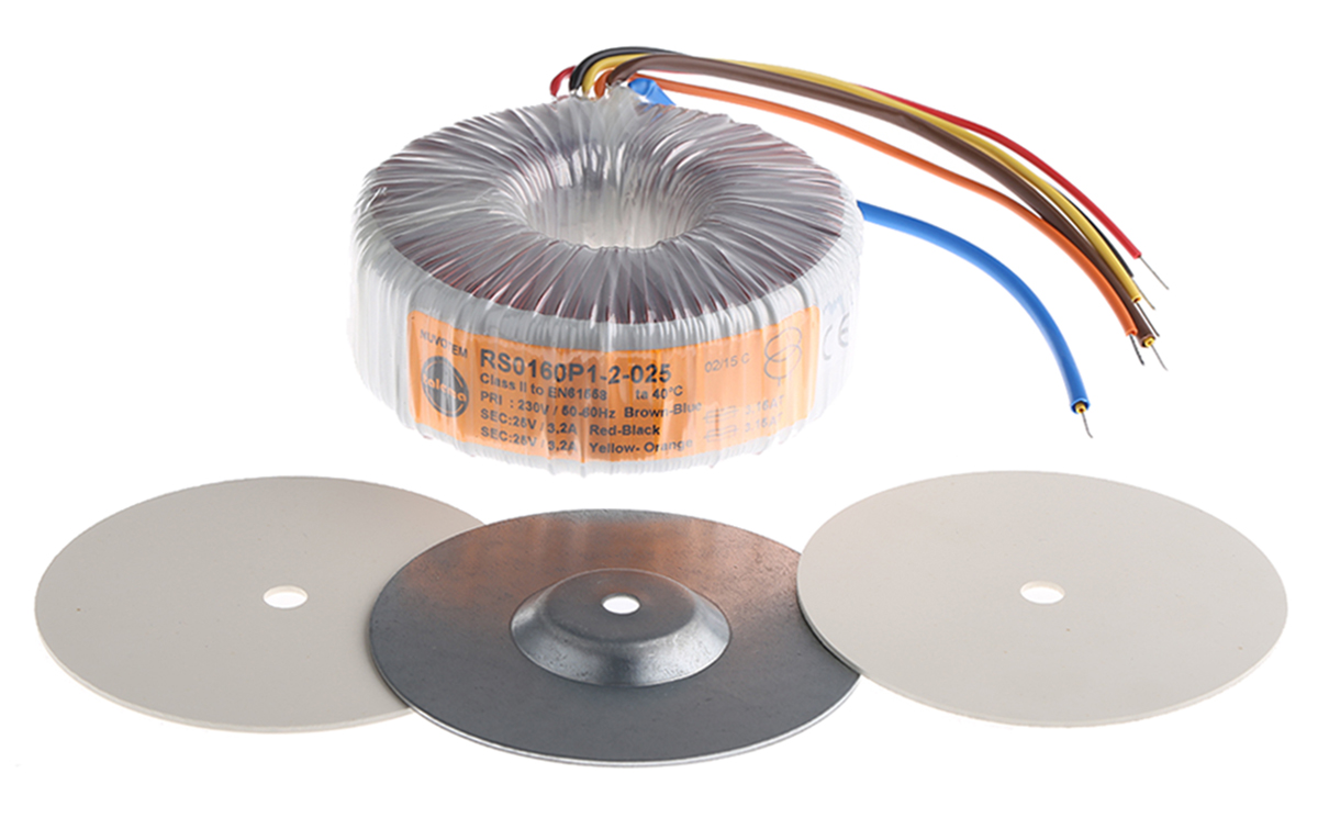 Nuvotem Talema 230V ac, 2 x 25V ac Toroidal Transformer, 160VA 2 Output