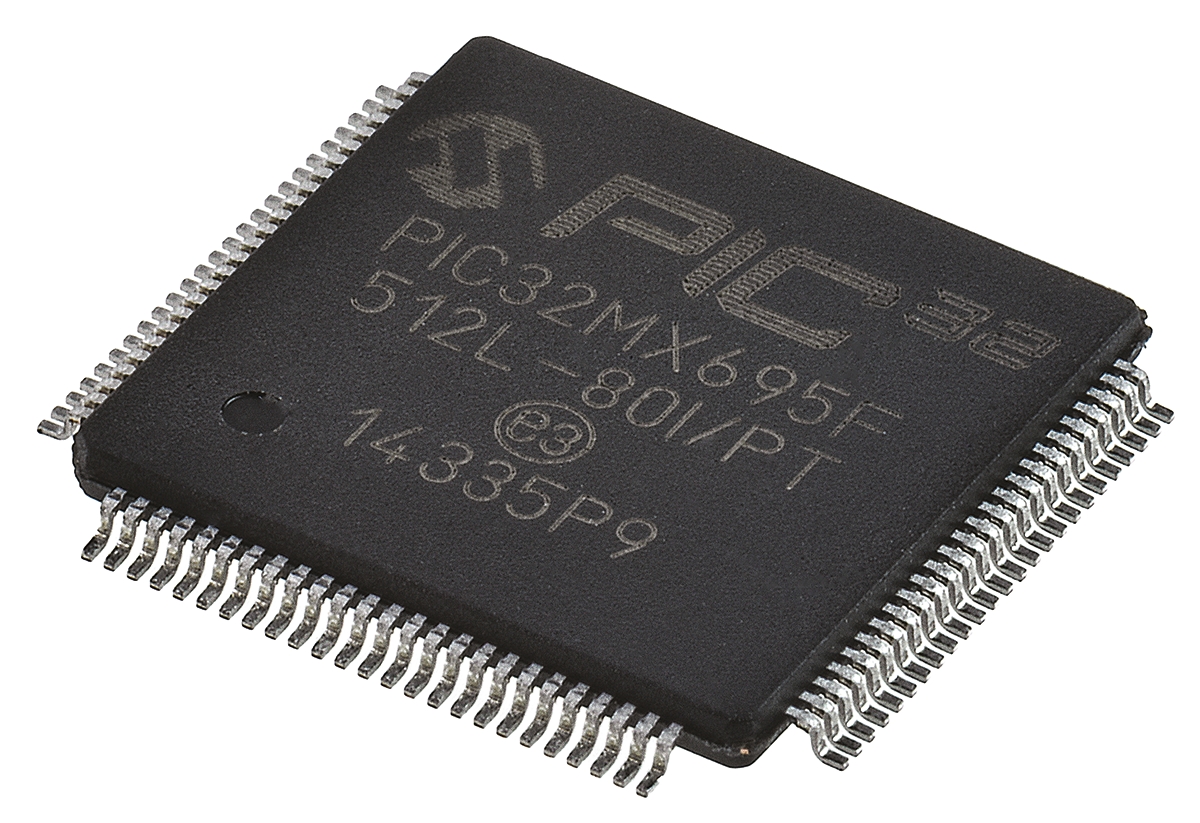 Microchip, 32 bit PIC Microcontroller, 80 MHz, 512kB FLASH, 100-Pin TQFP