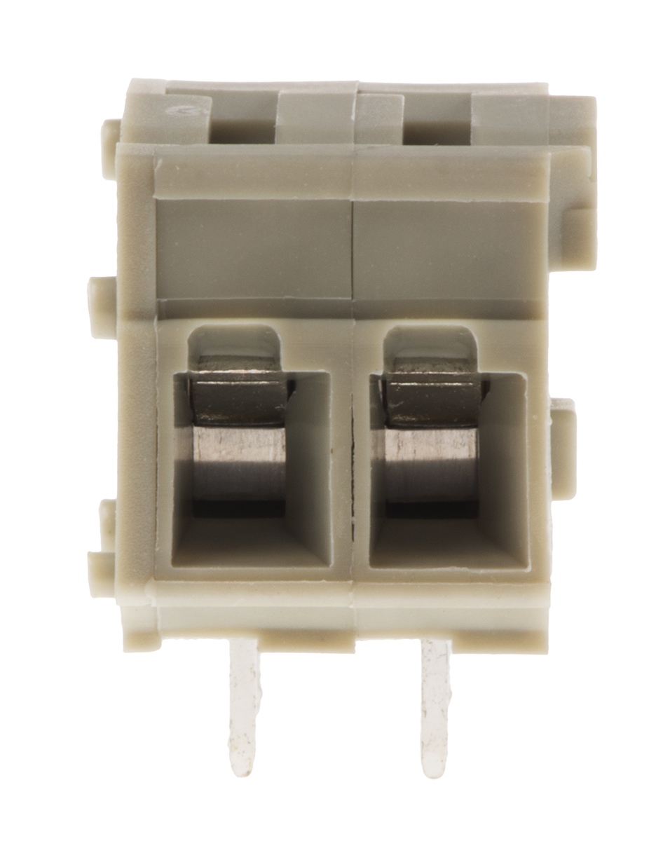 TE Connectivity PCB Terminal Block, 2-Contact, 5mm Pitch, Through Hole Mount, 1-Row, Solder Termination