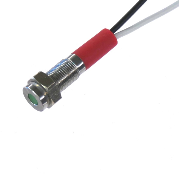 CML Innovative Technologies PL06SL Series Green Panel LED, 24V, 6mm Mounting Hole Size, Lead Wires Termination, IP67
