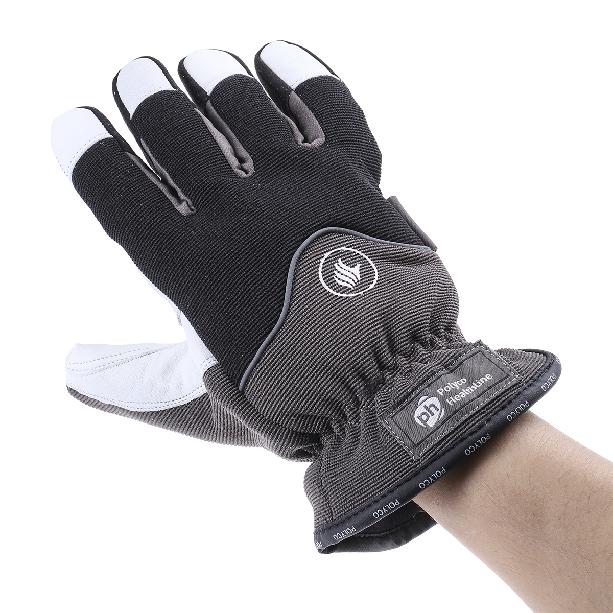 Polyco Healthline Grey Leather Work Gloves, Size 10