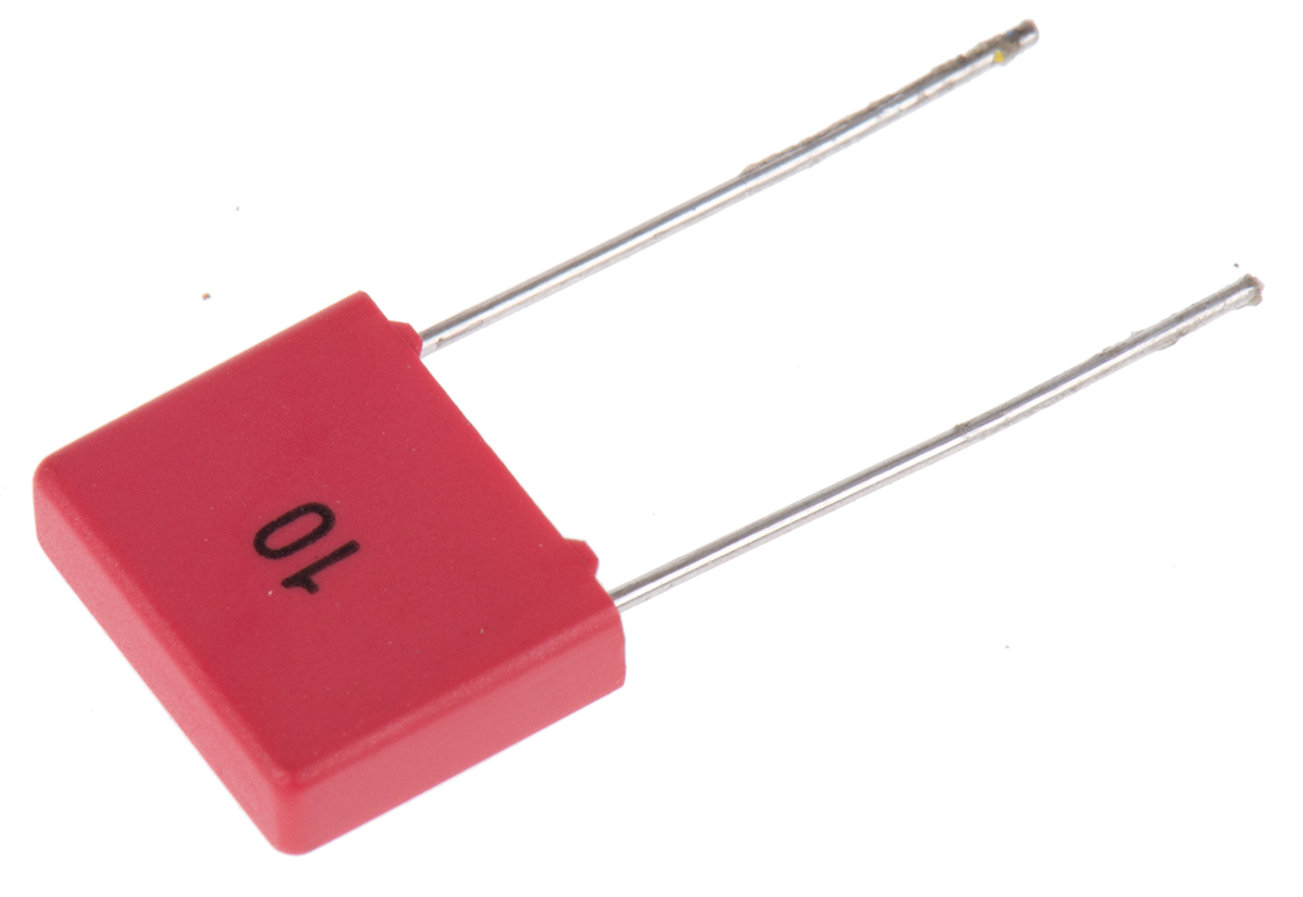 WIMA MKS4 Polyester Film Capacitor, 63 V ac, 100 V dc, ±10%, 220nF, Through Hole