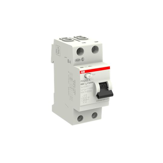 ABB FH200 RCCB, 63A, 2 Pole, 30mA, Type A, 230V