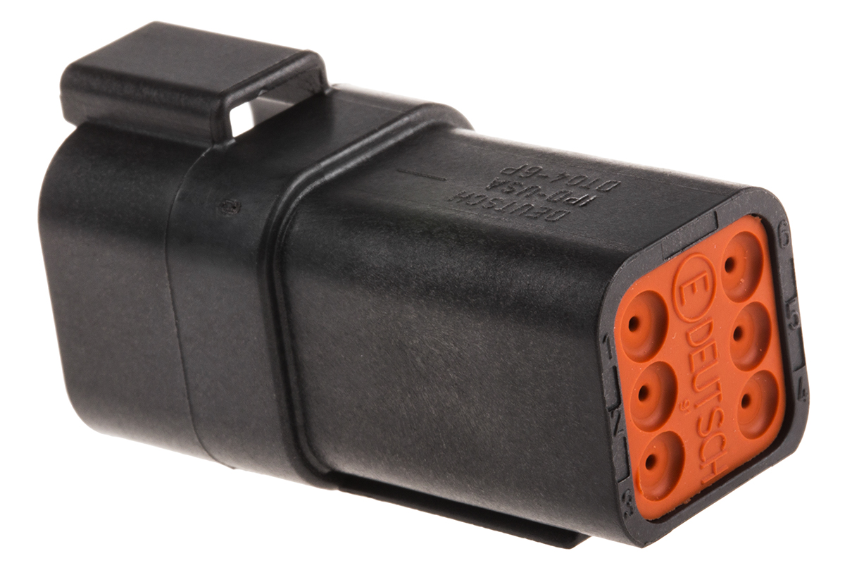 Deutsch, DT Automotive Connector Socket 6 Way, Crimp Termination DT04-6P-CE02