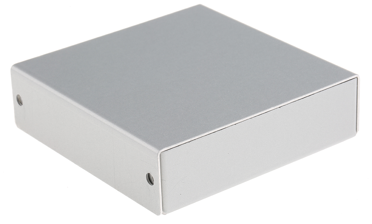 Takachi Electric Industrial MB Series Silver Aluminium Enclosure, Silver Lid, 90 x 90 x 25mm