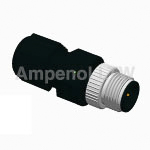 Amphenol Industrial Circular Connector, 3 Contacts, Cable, M12 Connector, Plug, Male, IP68, M Series