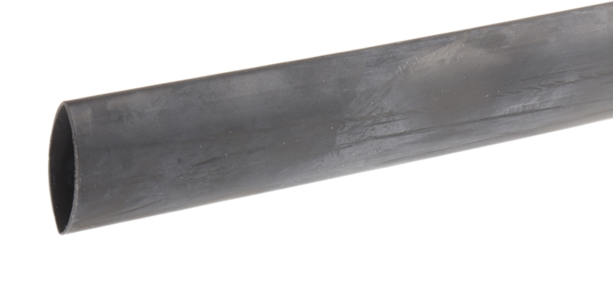 RS PRO Halogen Free Heat Shrink Tubing, Black 19.1mm Sleeve Dia. x 1.2m Length 2:1 Ratio