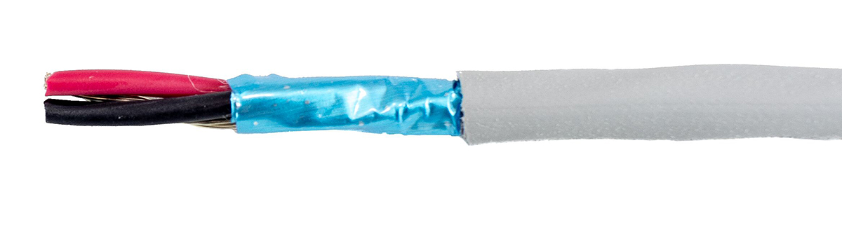 Alpha Wire Ecogen Ecocable Mini Control Cable, 2 Cores, 0.09 mm² 28 AWG, Screened, 30 m, Grey Modified Polyphenylene