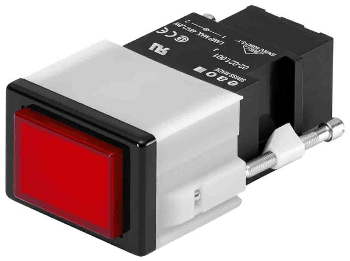 EAO, 02 LED Pilot Light, 21.2 x 29.2mm Cutout, Rectangular