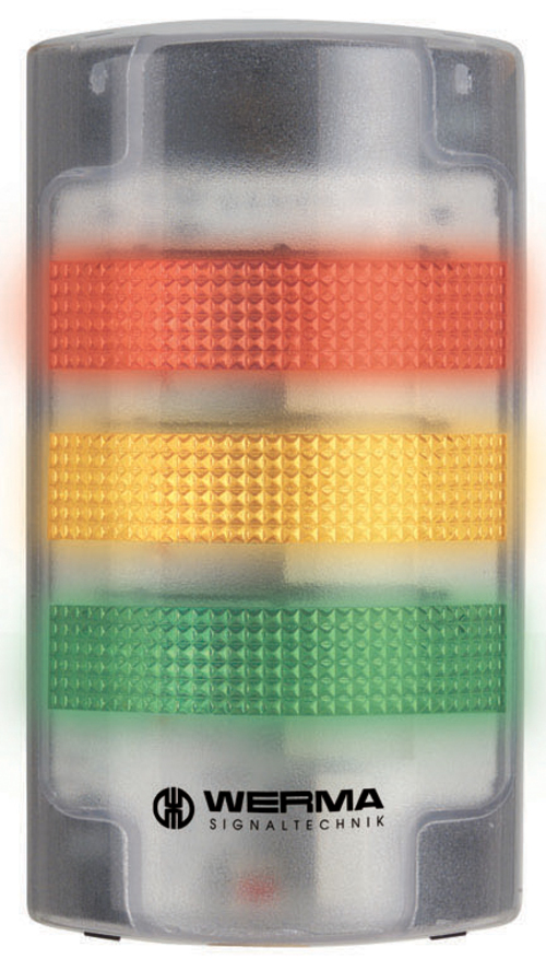 Werma FlatSIGN Series Red/Green/Yellow Signal Tower, 3 Lights, 24 V, Wall Mount