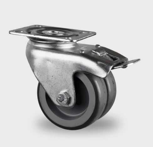 Tente Braked Swivel Castor Wheel, 45kg Capacity, 50mm Wheel