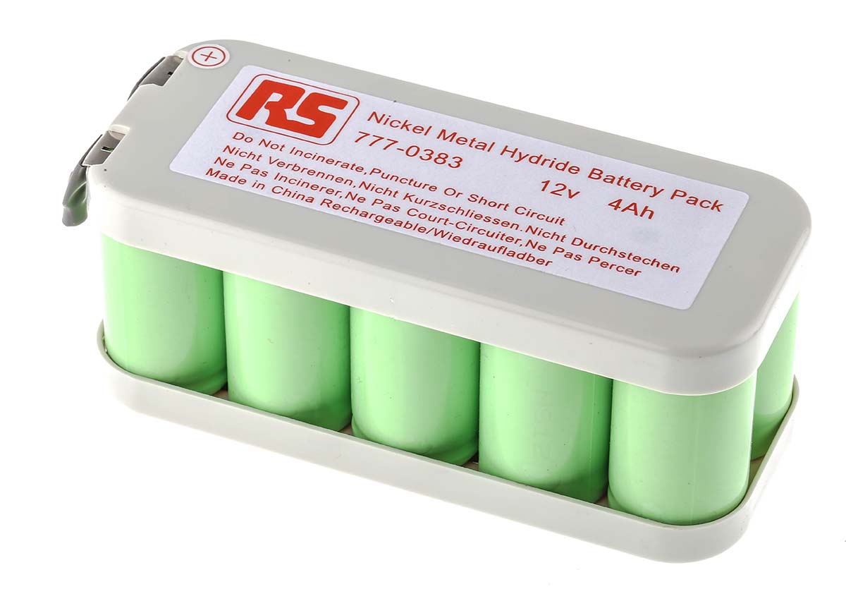RS PRO 12V NiMH Rechargeable Battery Pack, 4Ah - Pack of 1