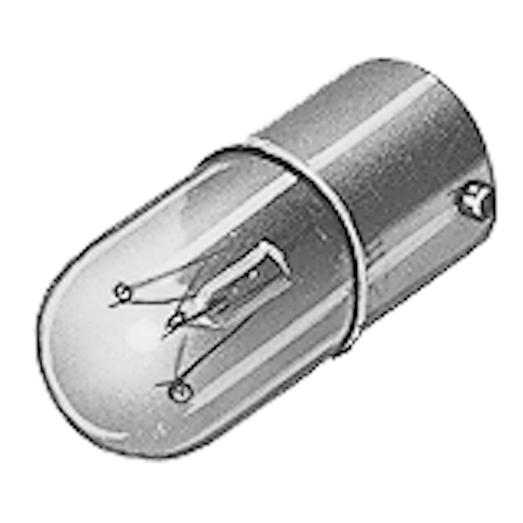 EAO BA9s Filament Indicator Lamp, White, 110 V, 22 mA