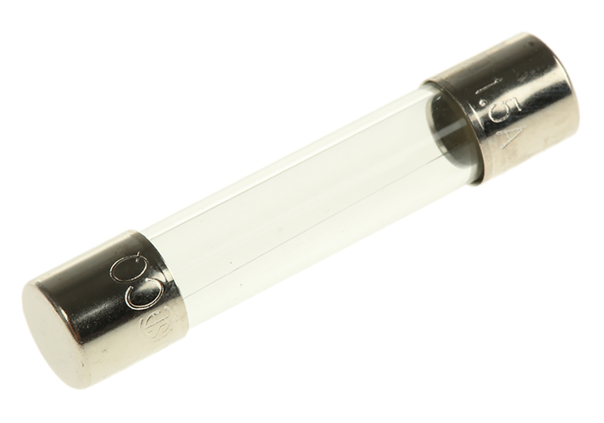 RS PRO 1.5A F Glass Cartridge Fuse, 6.3 x 32mm