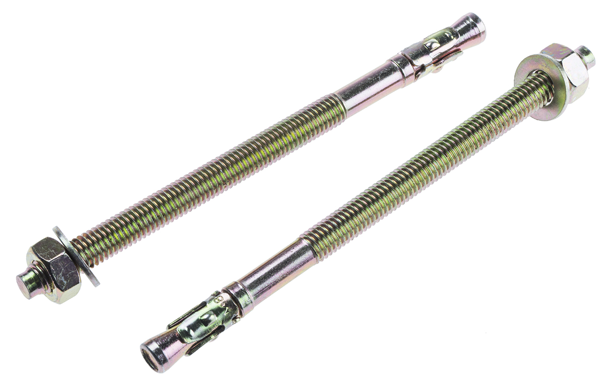 RS PRO Carbon Steel Anchor Bolt M8 x 130mm, 8mm Fixing Hole