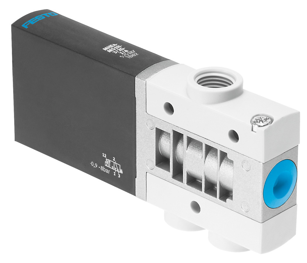 Festo 3/2 Closed, Monostable Solenoid Valve - Electrical G 1/4 MHE4 Series 24V dc, 525186